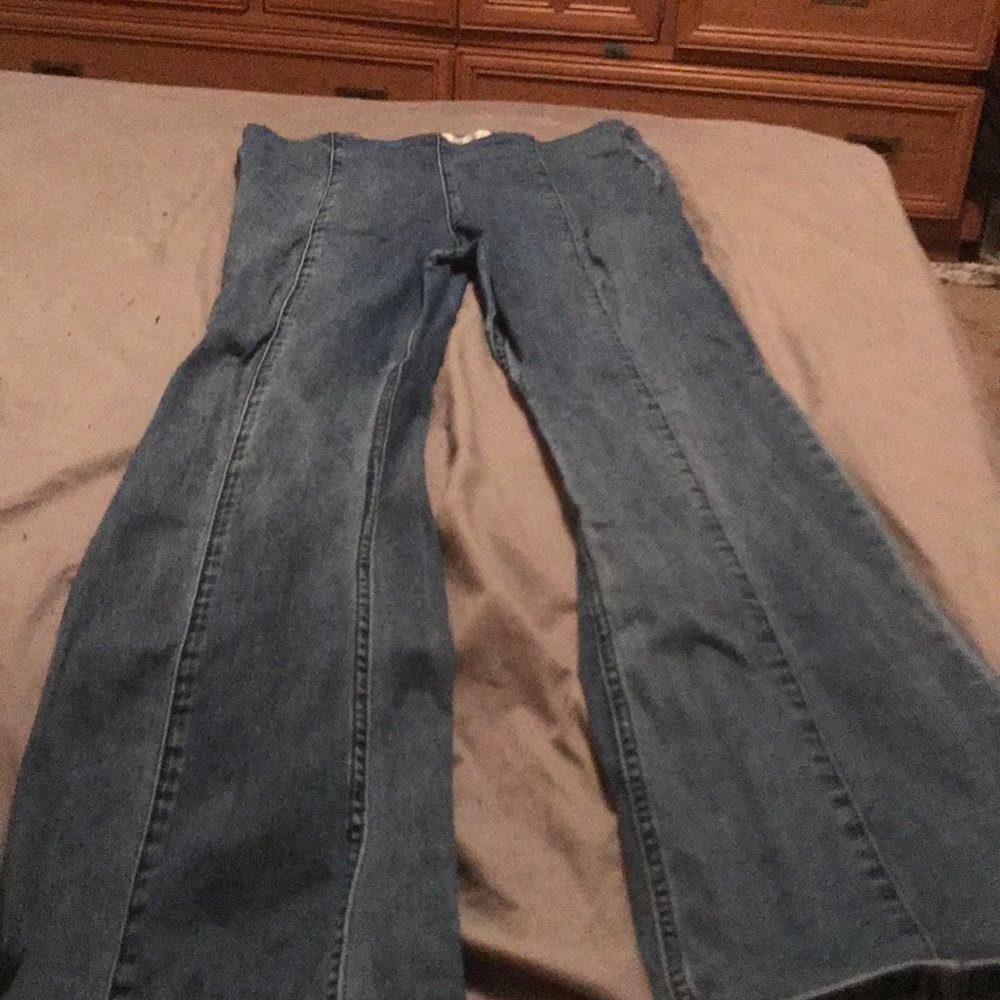 Free People elastic waist boot cut jeans